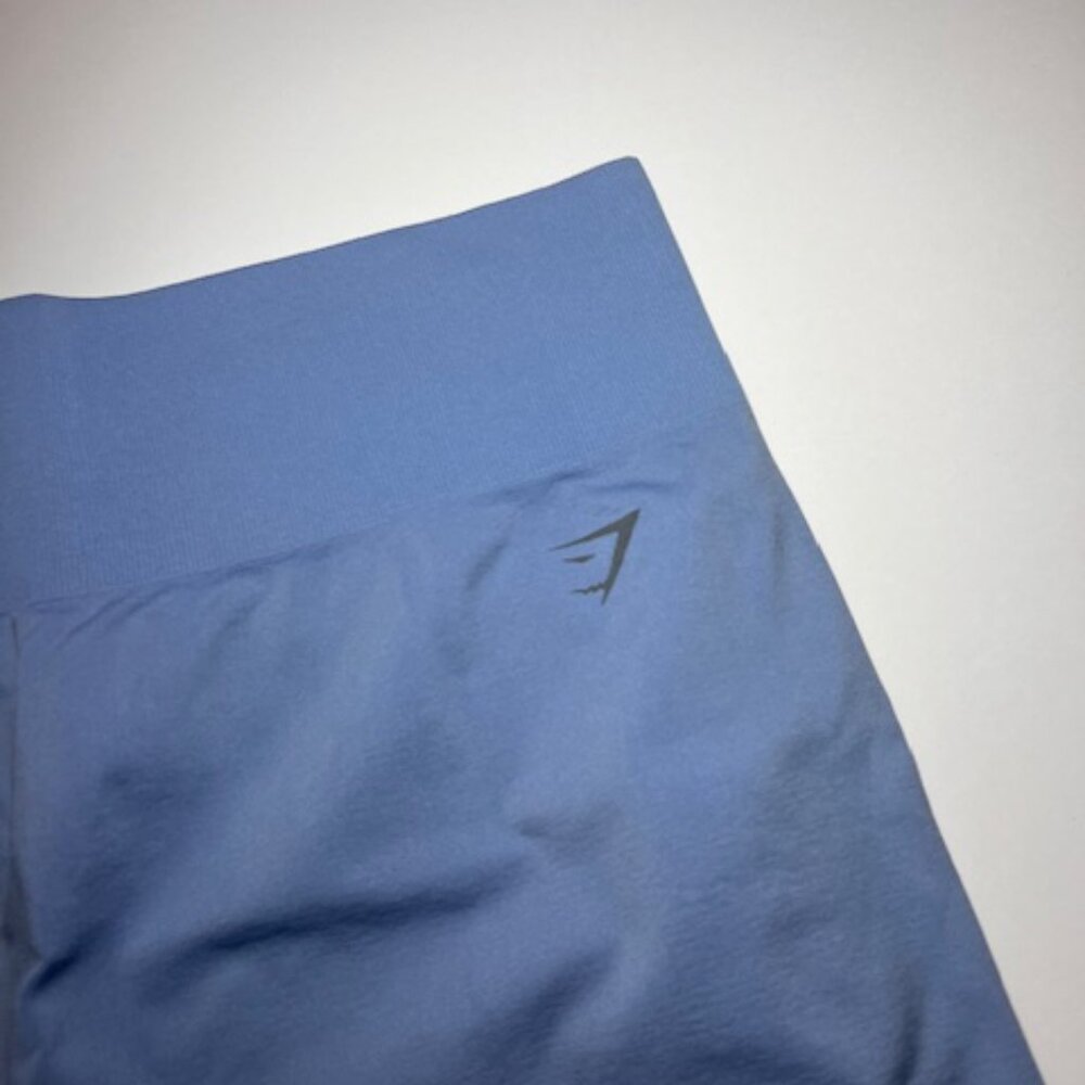 Gymshark Glacier Blue Leggings – Size Large – Seamless Ribbed Waistband